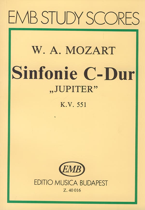 MOZART, W,A, - SINFONIE C-DUR "JUPITER" K.V. 551 KISPARTITÚRA (DARVAS GÁBOR)