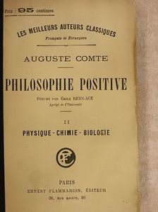 Auguste Comte - La Philosophie Positive II. (töredék) [antikvár]