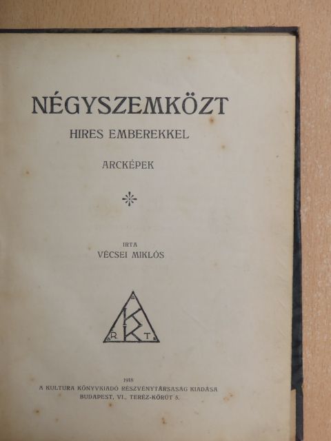 Vécsei Miklós - Négyszemközt hires emberekkel [antikvár]