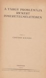 Újszászy Kálmán - A tárgy problémája Rickert ismeretelméletében [antikvár]