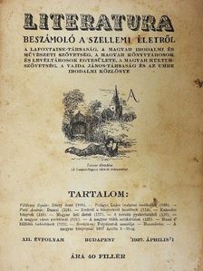 Földessy Gyula - Literatura 1937. április 1. [antikvár]