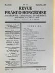 Elemér de Császár - Revue Franco-Hongroise Septembre 1931 [antikvár]