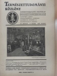 Ilosvay L. - Természettudományi Közlöny 1931. februárius 1. [antikvár]