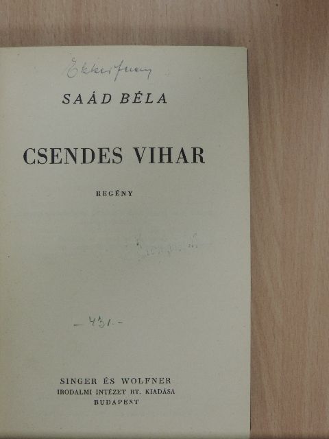 Saád Béla - Csendes vihar [antikvár]