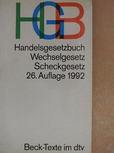 Handelsgesetzbuch ohne Seehandelsrecht, mit Wechselgesetz und Scheckgesetz [antikvár]