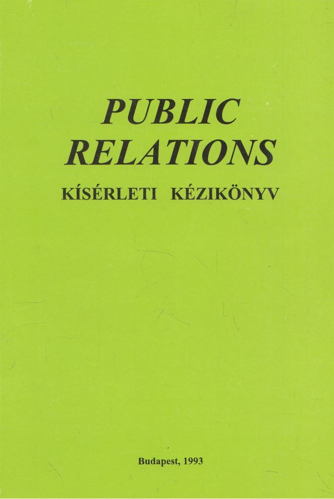 Dr. Sándor Imre - Public Relations [antikvár]