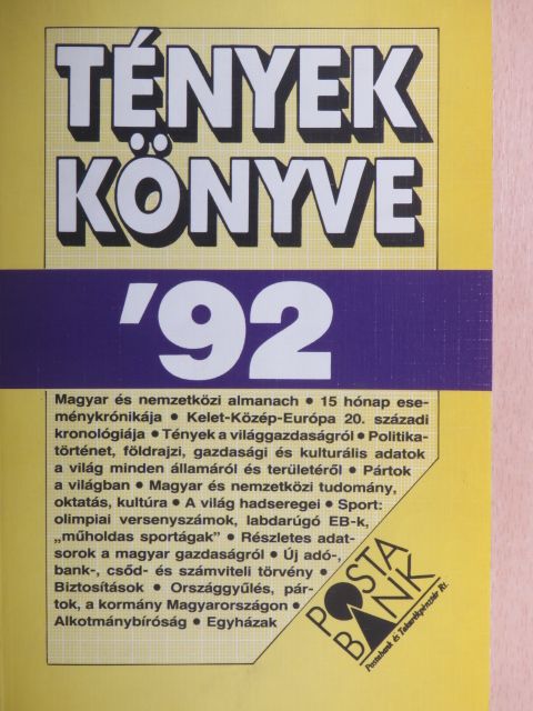 Avar János - Tények könyve '92 [antikvár]