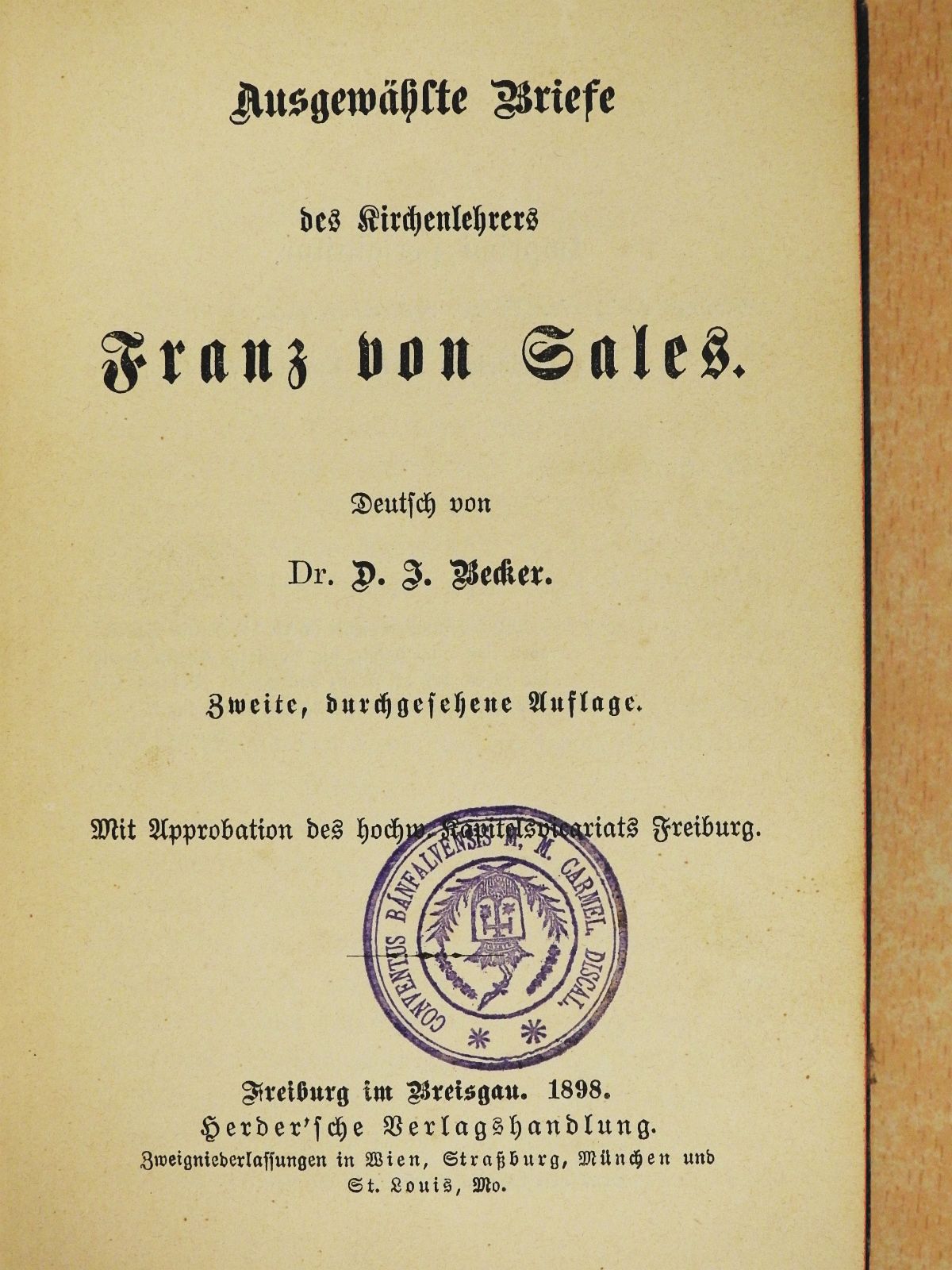 Franz von Sales - Ausgewählte Briefe des Kirchenlehrers Franz von Sales (gótbetűs) [antikvár]