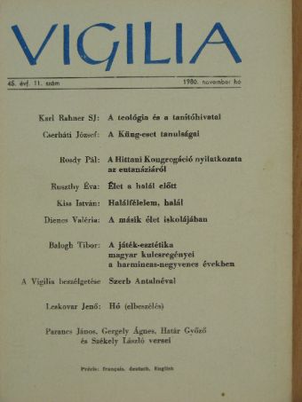 Balogh Tibor - Vigilia 1980. november [antikvár]