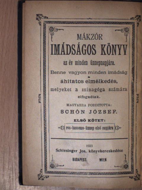 Mákzór imádságos könyv az év minden ünnepnapjára I. [antikvár]