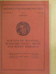 Assar Lindbeck - Surveys Of National Economic Policy Issues And Policy Research [antikvár]