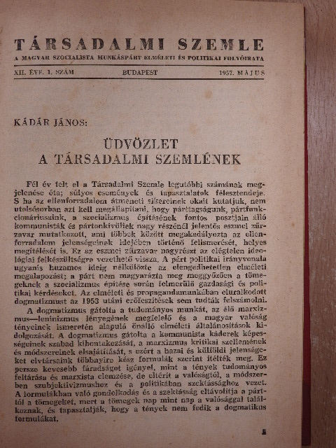 Fehér Lajos - Társadalmi Szemle 1957. január-december [antikvár]