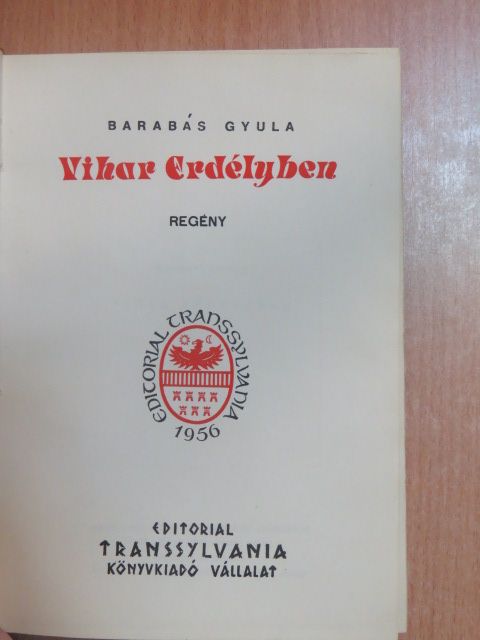 Barabás Gyula - Vihar Erdélyben [antikvár]