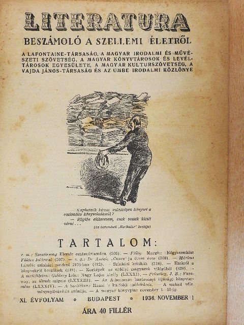 Fülöp Margit - Literatura 1936. november 1. [antikvár]