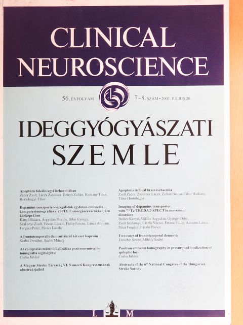 Ertsey Csaba - Ideggyógyászati Szemle 2003. július 20. [antikvár]