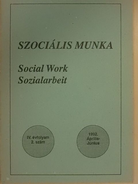 Dr. Boda Krisztina - Szociális munka 1992. április-június [antikvár]
