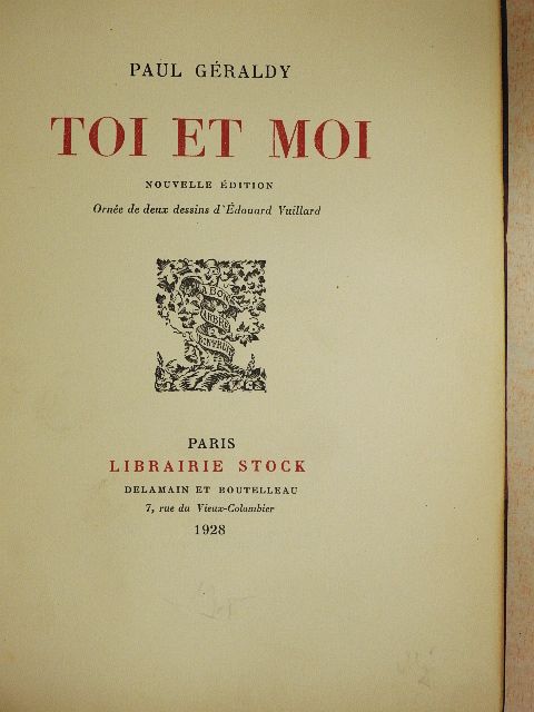 Paul Géraldy - Toi et moi [antikvár]