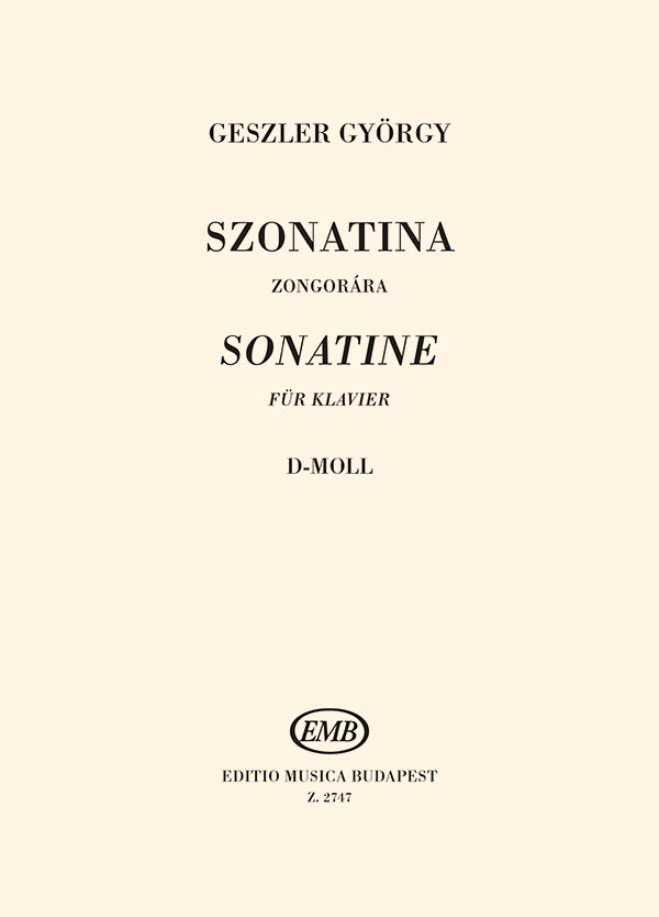 GESZLER GYÖRGY - SZONATINA d-moll ZONGORÁRA