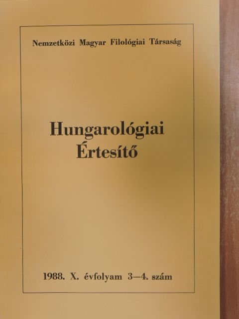 Hungarológiai Értesítő 1988/3-4. [antikvár]