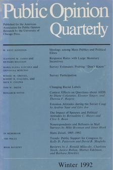 Public Opinion Qaurterly - Winter 1992 [antikvár]