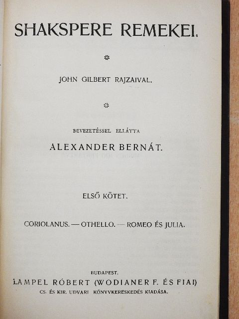 Shakespeare - Shakspere remekei I. [antikvár]