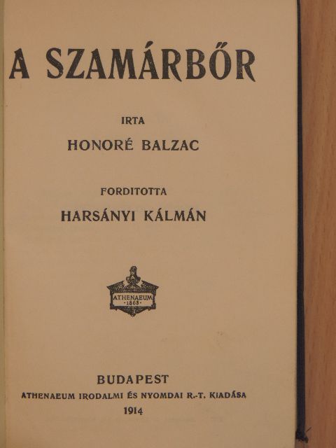 Honoré Balzac - A szamárbőr [antikvár]