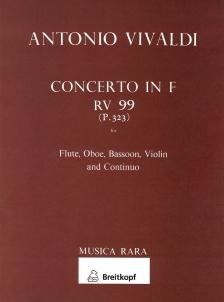 Vivaldi - CONCERTO IN F RV 99 (SP.323) FOR FLUTE, OBOE, BASSOON, VIOLIN AND CONTINUO, ANTIKVÁR