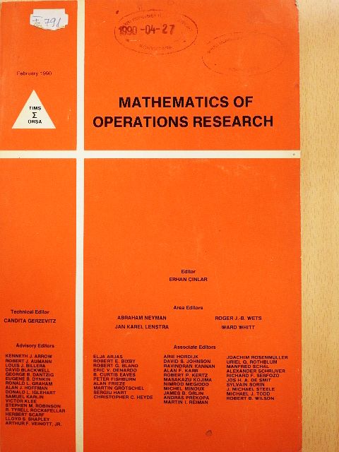 Donald L. Iglehart - Mathematics of Operations Research February 1990 [antikvár]