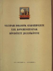 Vegyipari dolgozók szakszervezete XXII. kongresszusának rövidített jegyzőkönyve [antikvár]