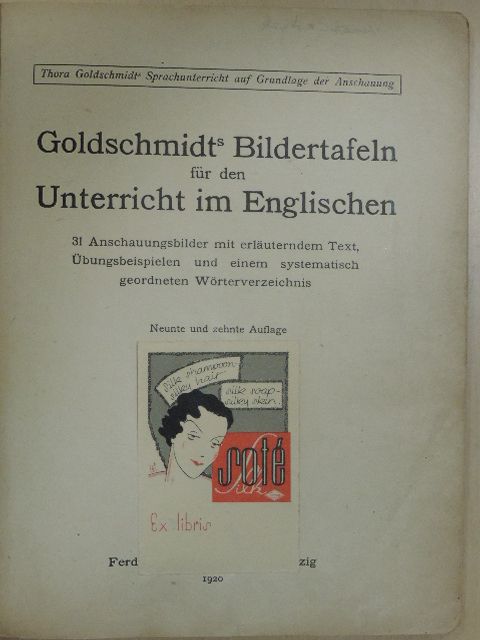 Goldschmidts Bildertafeln für den Unterricht im Englischen [antikvár]
