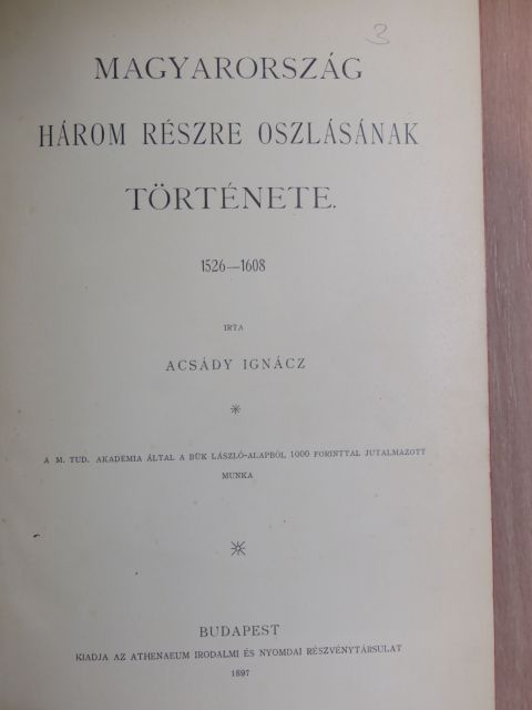 Acsády Ignácz - A magyar nemzet története V. [antikvár]