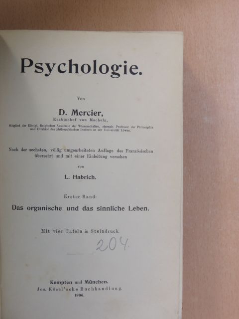 D. Mercier - Psychologie I-II. [antikvár]