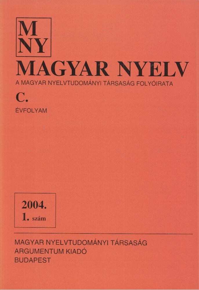 Magyar nyelv 2004/1. [antikvár]