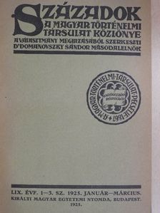 Divald Kornél - Századok 1925. január-december [antikvár]