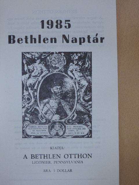 Csordás Gábor - Bethlen Naptár 1985 [antikvár]