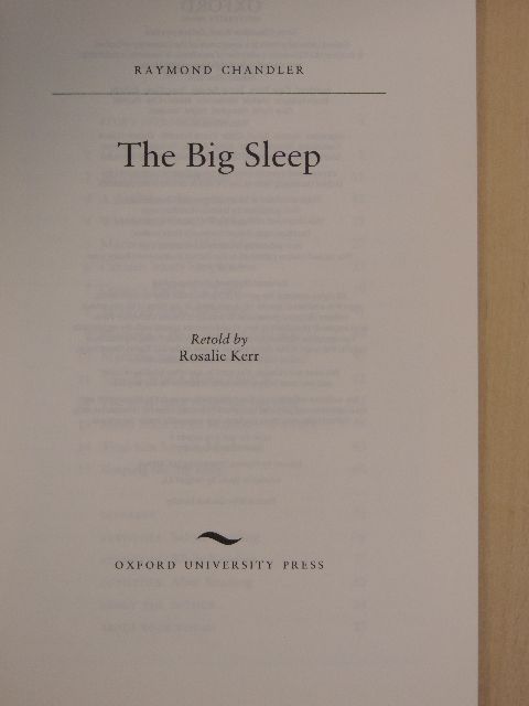 Raymond Chandler - The Big Sleep [antikvár]