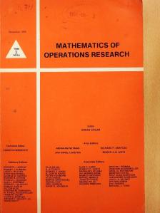 Jean-Paul Penot - Mathematics of Operations Research November 1990 [antikvár]