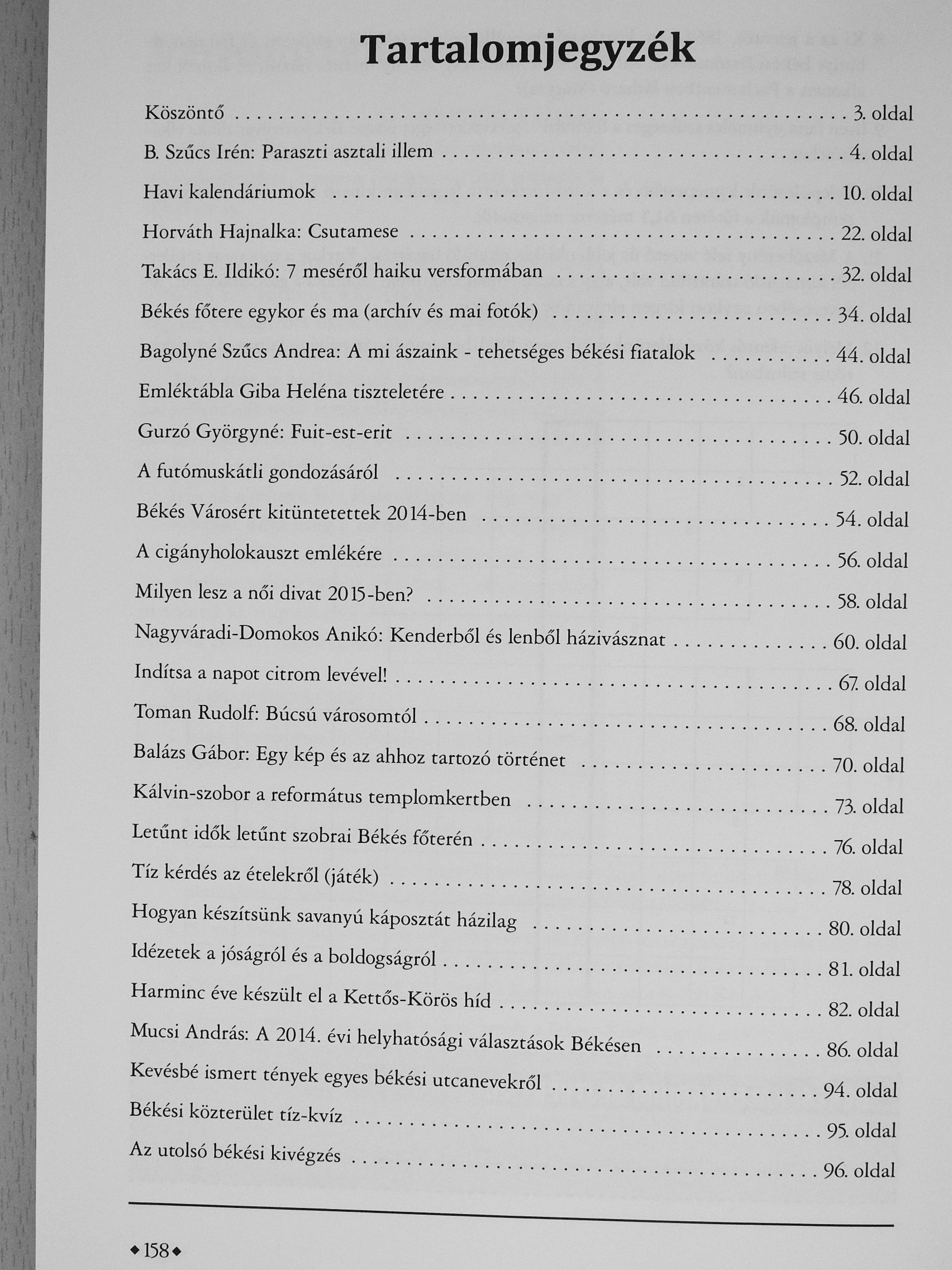 B. Szűcs Irén - Békési Újság Kalendárium 2015 [antikvár]