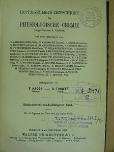 Hoppe-Seyler's Zeitschrift für Physiologische Chemie 1929 [antikvár]