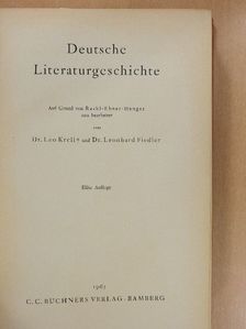 Deutsche Literaturgeschichte in einem band [antikvár]
