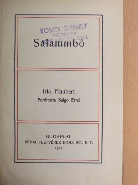 Flaubert - Salammbó [antikvár]