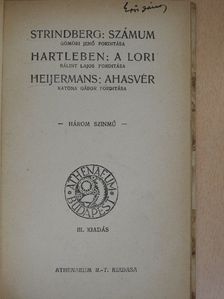 Hartleben - Számum/A Lori/Ahasvér [antikvár]