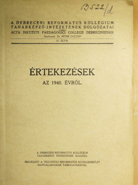 Balassa Iván - Értekezések az 1940. évről [antikvár]
