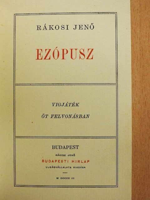 Rákosi Jenő - Ezópusz [antikvár]