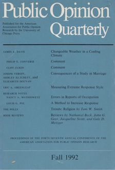 Public Opinion Qaurterly - Fall 1992 [antikvár]