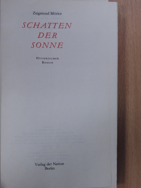 Móricz Zsigmond - Schatten der Sonne [antikvár]