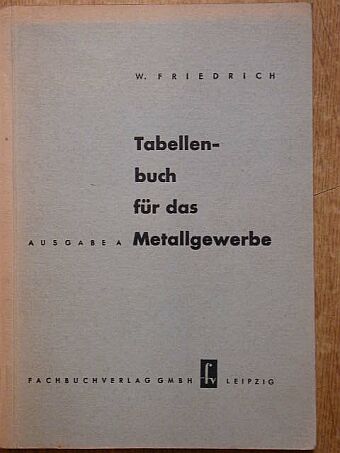 Wilhelm Friedrich - Tabellenbuch für das Metallgewerbe [antikvár]