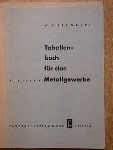 Wilhelm Friedrich - Tabellenbuch für das Metallgewerbe [antikvár]