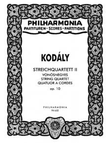 Kodály Zoltán - STREICHQUARTETT II (VONÓSNÉGYES) OP.10 TASCHENPARTITUR