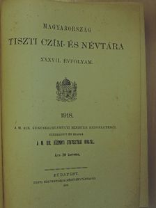 Magyarország tiszti czím- és névtára 1918. [antikvár]